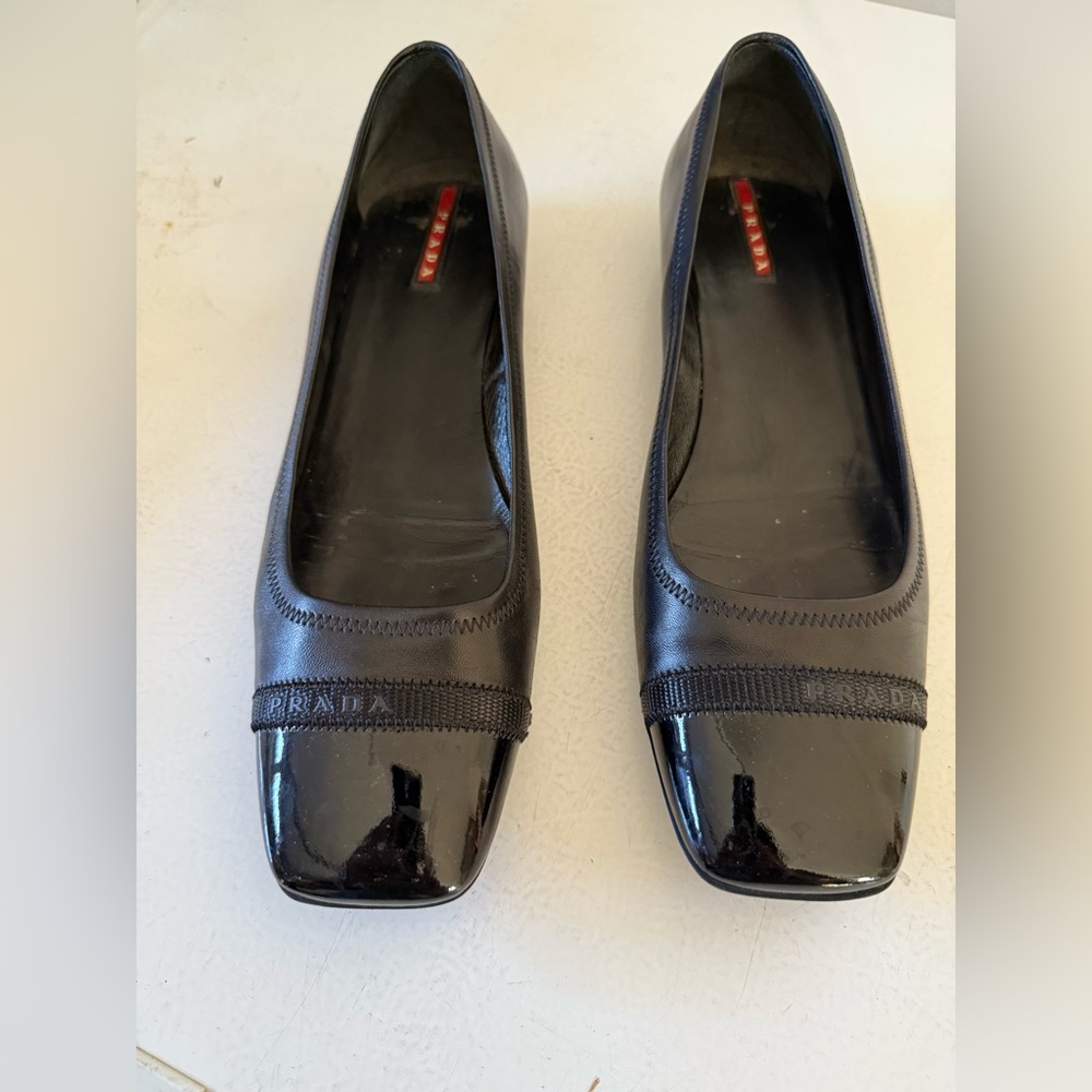 Prada Black Patent Leather Flats